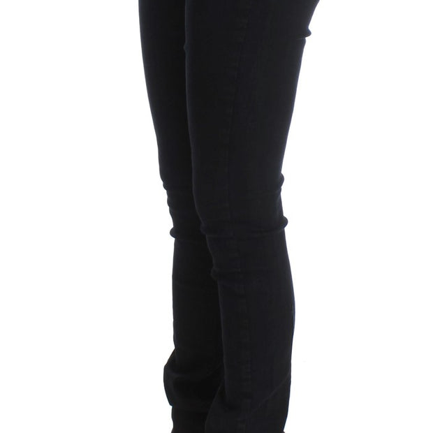 Sleek Slim Fit Designer Jeans in Classic Black