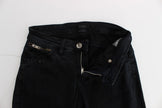 Sleek Slim Fit Designer Jeans in Classic Black