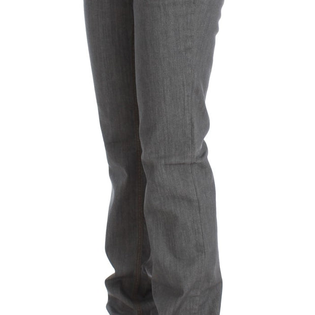 Elegant Gray Regular Fit Jeans