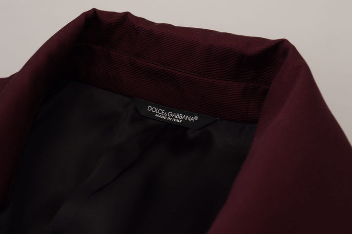 Bordeaux Polyester Double Breasted Jacket