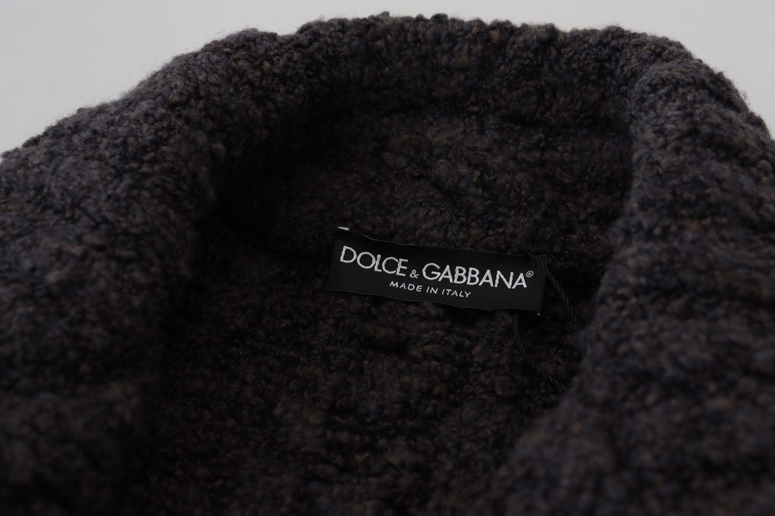 Black Wool Knit Double Breasted Coat Jacket