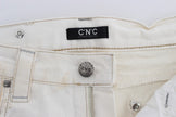 Chic White Slim Fit Designer Jeans