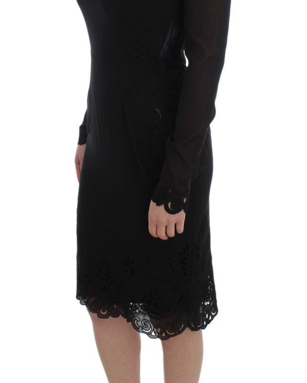 Black Silk Stretch Sheath Dress