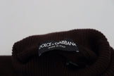 Brown Wool Turtle Neck Pullover Sweater