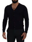 Blue Wool STAFF Down Cardigan Sweater