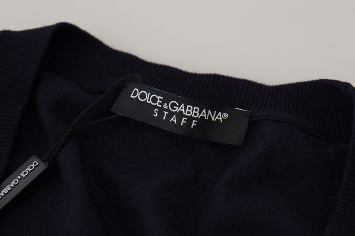 Blue Wool STAFF Down Cardigan Sweater