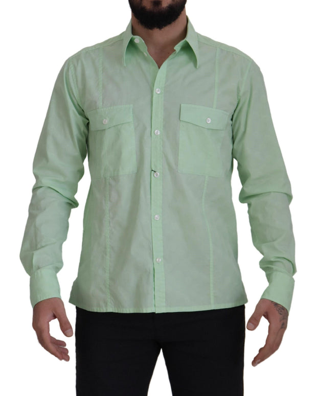Mint Green Long Sleeves Button Down Shirt