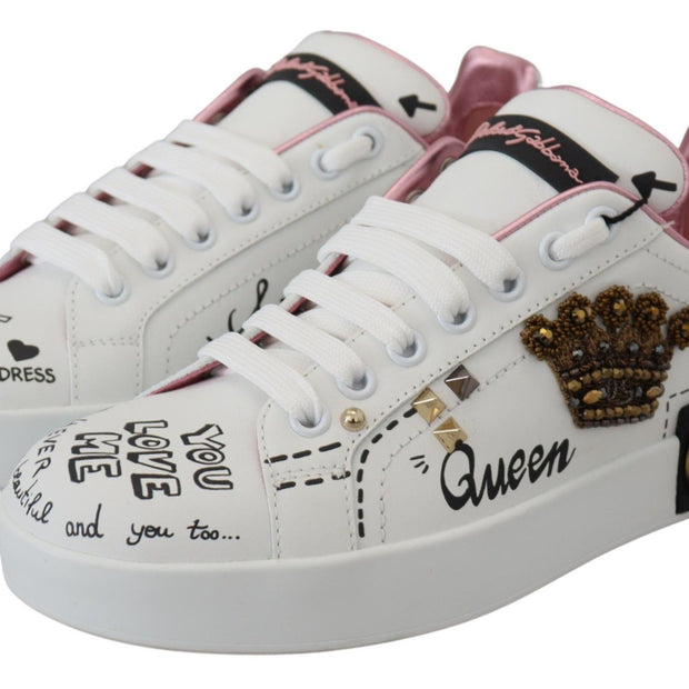 Queen Crown Chic Leather Sneakers