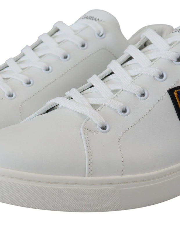 White Leather DG Logo Casual Sneakers Shoes