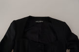 Black Slim Fit Long Sleeves Snap Jacket