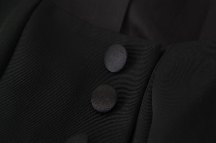 Black Slim Fit Long Sleeves Snap Jacket
