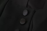 Black Slim Fit Long Sleeves Snap Jacket