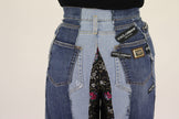 Multicolor Patchwork DG Fashion Wide Leg Denim Pant