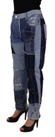 Multicolor Patchwork High Waist Denim Jeans