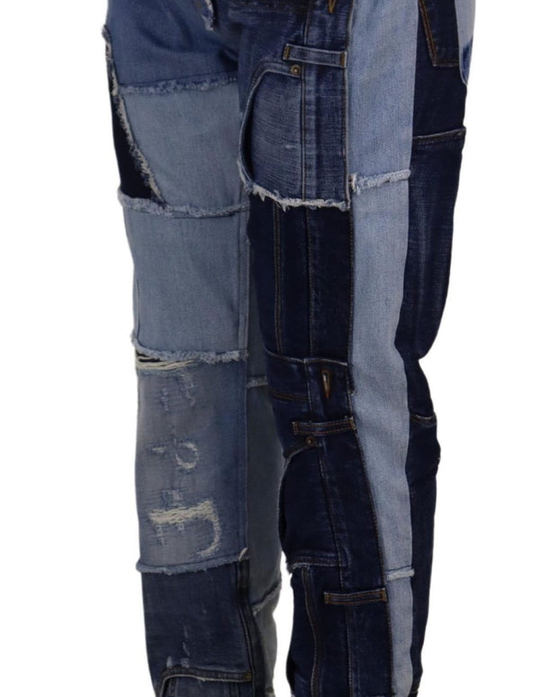 Multicolor Patchwork High Waist Denim Jeans