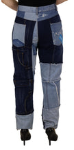 Multicolor Patchwork High Waist Denim Jeans