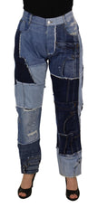 Multicolor Patchwork High Waist Denim Jeans