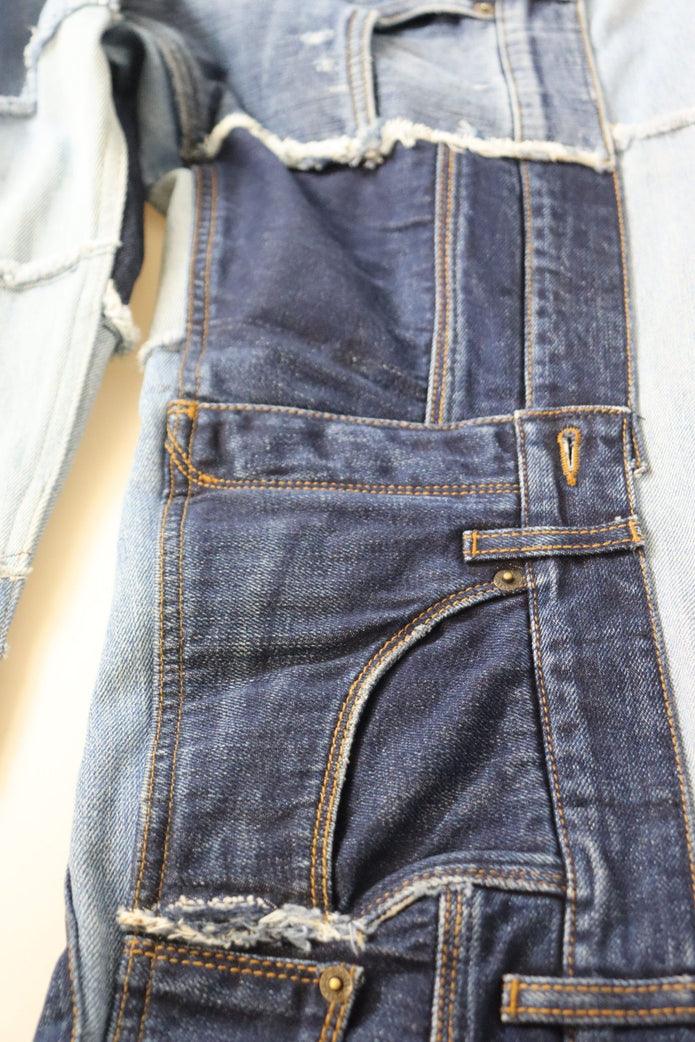 Multicolor Patchwork High Waist Denim Jeans