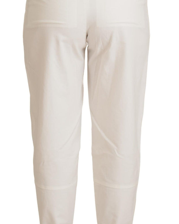 White High Waist Tapered Women Cotton Pants