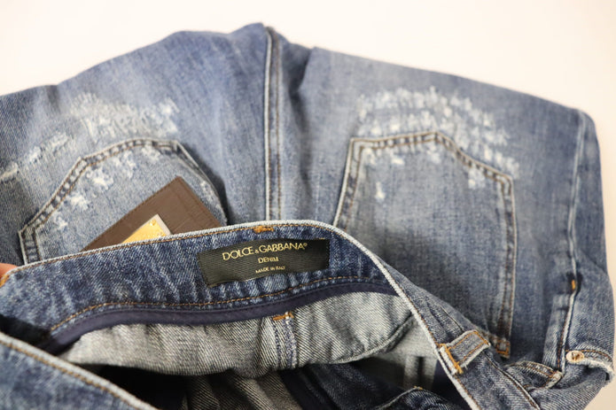 Blue Washed High Waist Loose Fit Pants