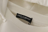 White Hoodie Pullover Embroidered Sweater