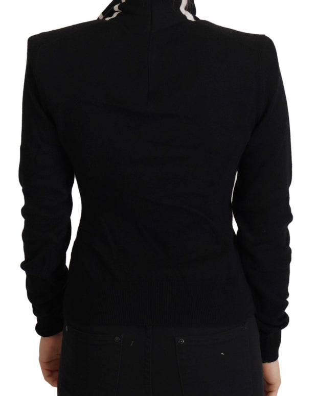 Black Cashmere Turtleneck Pullover Sweater