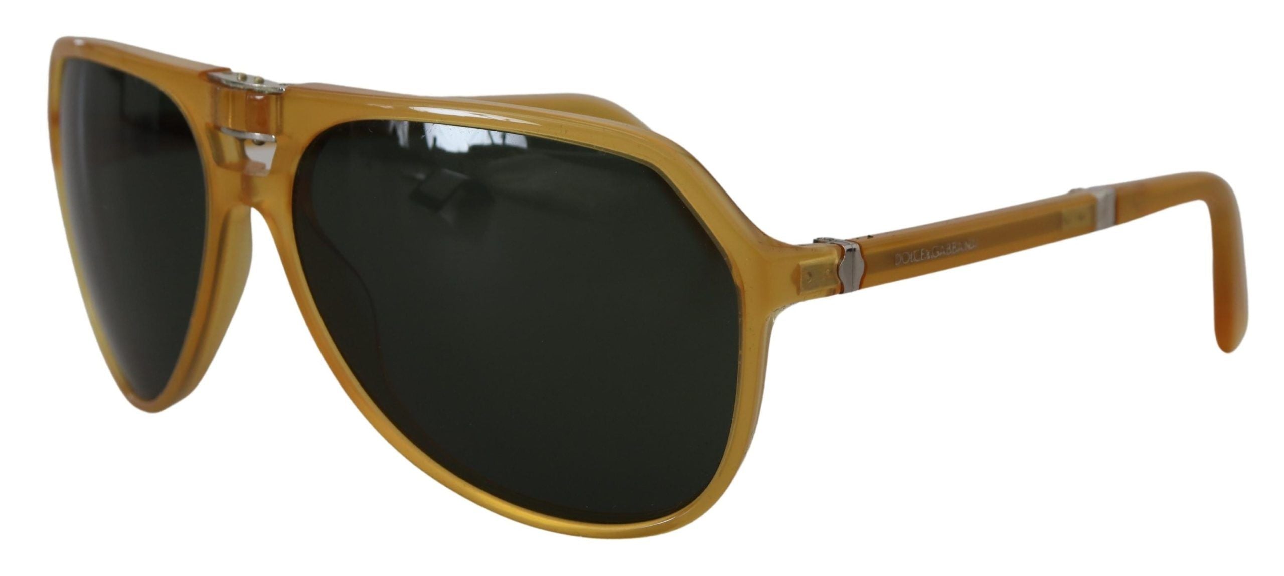 Chic Yellow Aviator Acetate Sunglasses