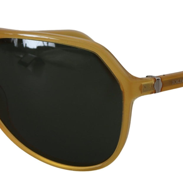 Chic Yellow Aviator Acetate Sunglasses