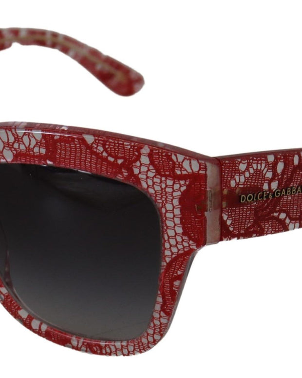 Red Lace Acetate Rectangle Shades DG4231Sunglasses