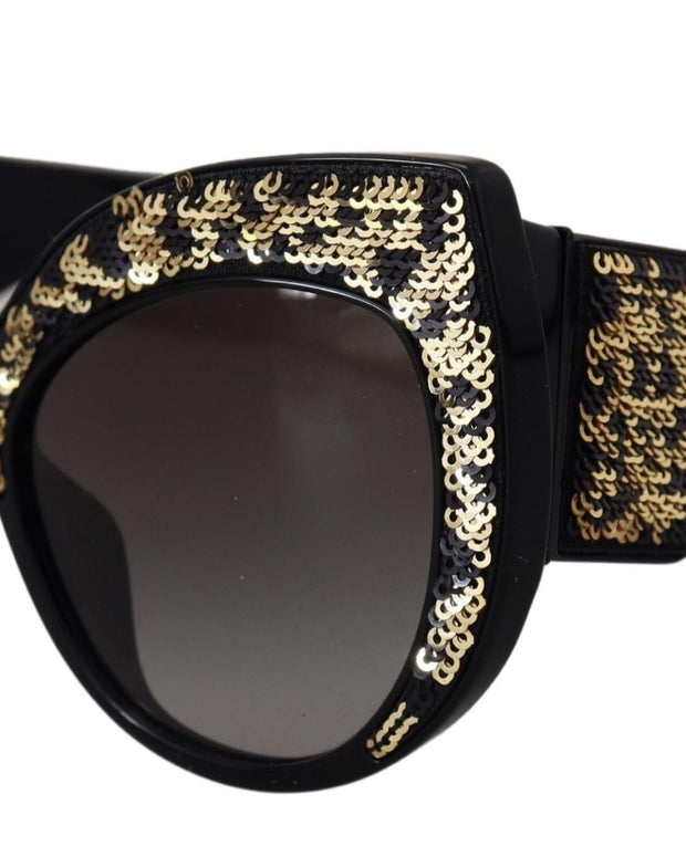 Black Gold Sequin Butterfly Polarized DG4326 Sunglasses