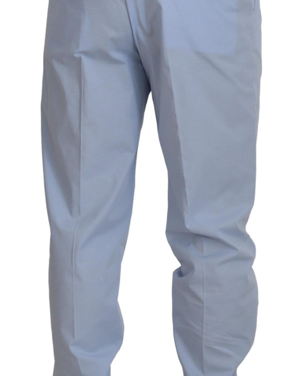 Blue Cotton Stretch Trousers Chinos Pants