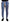 Blue Striped Silk Cotton Slim Trousers Pants