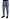 Blue Striped Silk Cotton Slim Trousers Pants