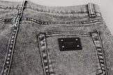Gray Slim Fit Wash Stretch Cotton Denim Jeans