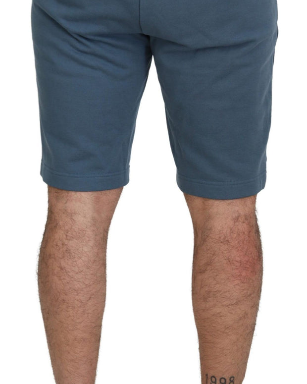 Blue Cotton Bermuda Casual Mens Shorts