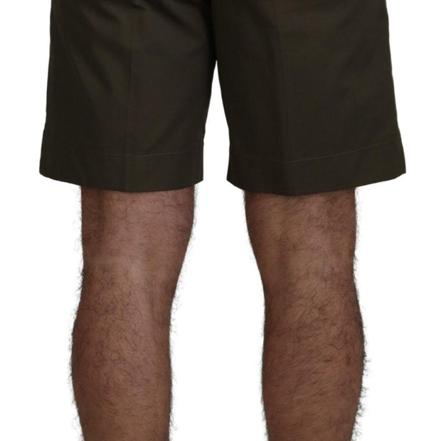 Elegant Green Cotton Chino Shorts