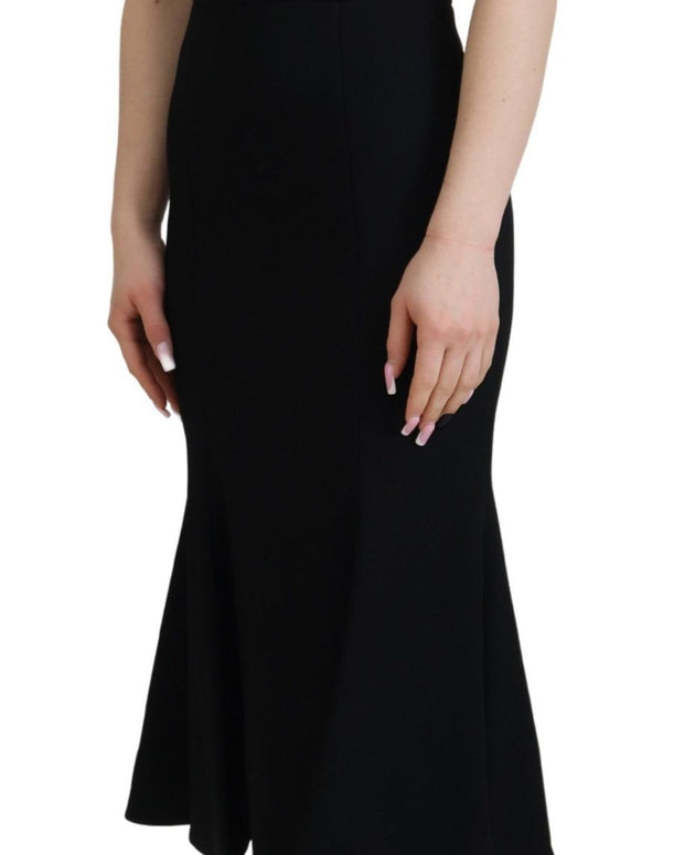 Black Dress Sheath Flare Viscose Dress