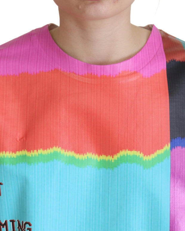 Multicolor TV Print Blouse Cotton  T-shirt