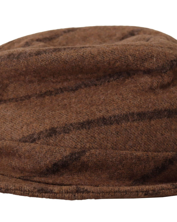 Brown Fedora Striped Print Summer Hat