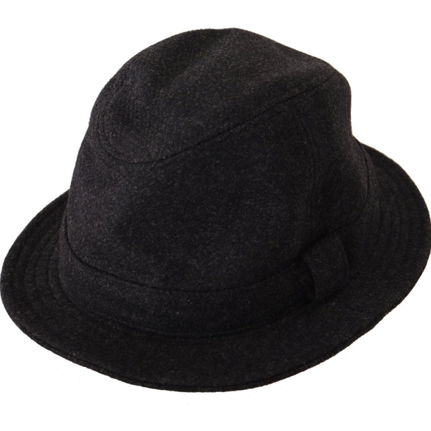 Elegant Gray Trilby Hat in Wool and Cashmere