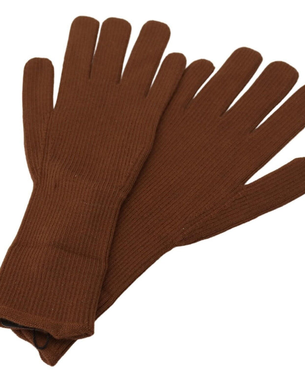 Brown Cashmere Knitted Hands Mitten Mens Gloves