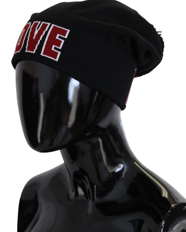 Elegant Black Virgin Wool Beanie