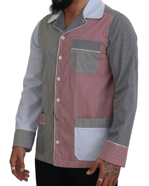 Multicolor Patchwork Cotton Long Sleeves Shirt