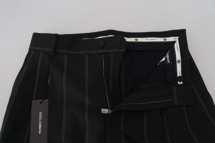 Black Striped Men Trousers Cotton Pants