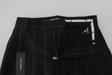 Black Striped Men Trousers Cotton Pants