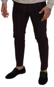 Brown Striped Men Trousers Cotton Pants