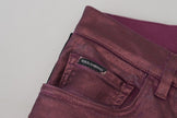 Magenta Cotton Men Casual Harness Denim Jeans
