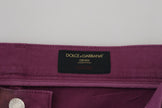 Magenta Cotton Men Casual Harness Denim Jeans