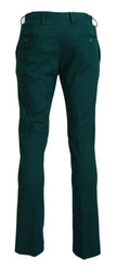 Elegantly Tailored Green Pure Cotton Pants