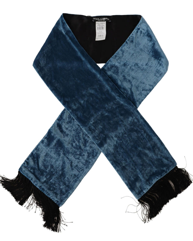 Blue Velvet Solid Neck Warmer Men's Shawl Scarf